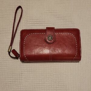 Charming Charlie Red Wallet with Wrist Strap
